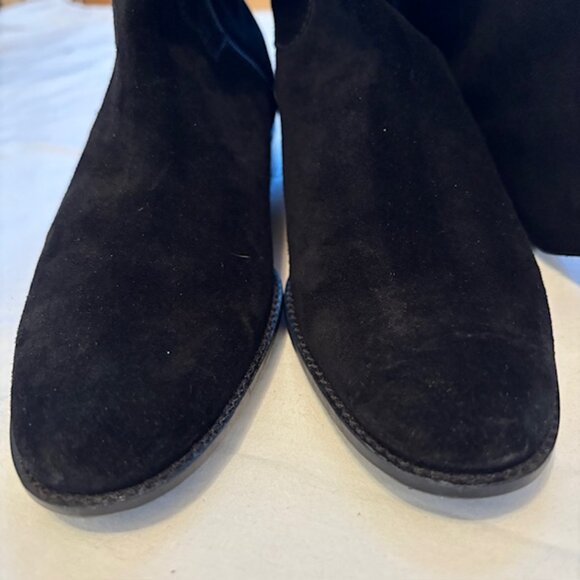Talbots Black Suede Seamed Low Heel Tall Boots Size 7.5B - Picture 5 of 12